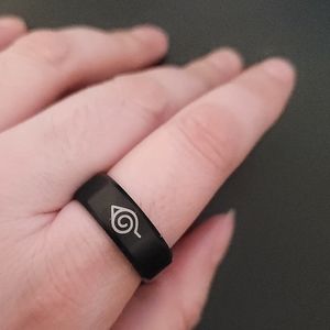 Matte Black Finish Naruto Clan Cosplay Ring Band